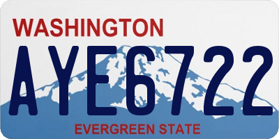 WA license plate AYE6722