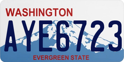 WA license plate AYE6723