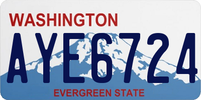 WA license plate AYE6724