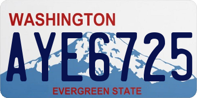 WA license plate AYE6725