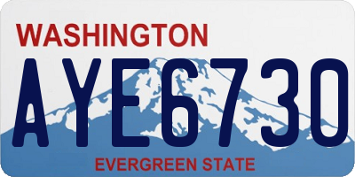 WA license plate AYE6730