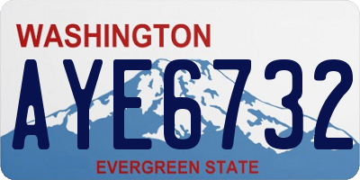 WA license plate AYE6732