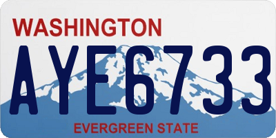 WA license plate AYE6733