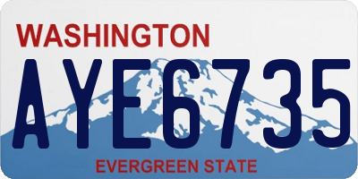 WA license plate AYE6735