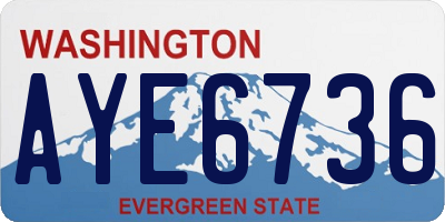 WA license plate AYE6736