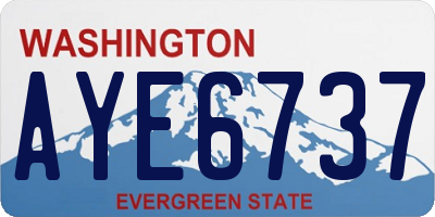 WA license plate AYE6737