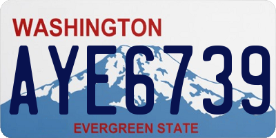 WA license plate AYE6739