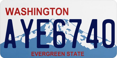 WA license plate AYE6740