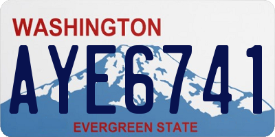 WA license plate AYE6741
