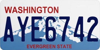 WA license plate AYE6742