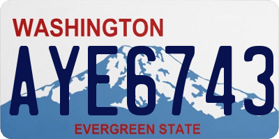 WA license plate AYE6743