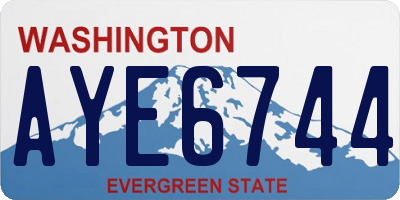 WA license plate AYE6744