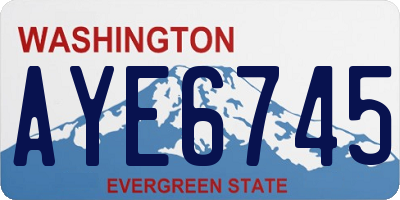 WA license plate AYE6745