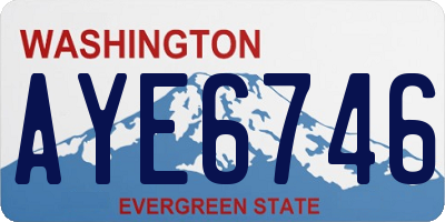 WA license plate AYE6746