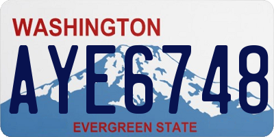 WA license plate AYE6748