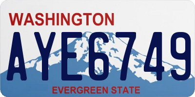 WA license plate AYE6749