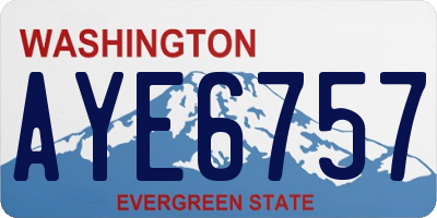 WA license plate AYE6757