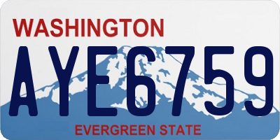 WA license plate AYE6759