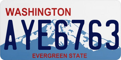 WA license plate AYE6763