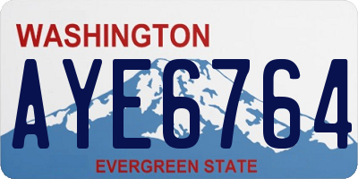 WA license plate AYE6764