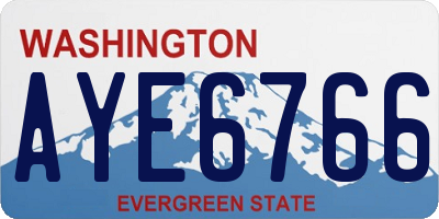 WA license plate AYE6766