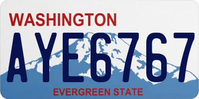 WA license plate AYE6767