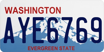 WA license plate AYE6769