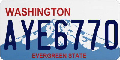 WA license plate AYE6770