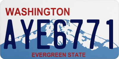 WA license plate AYE6771