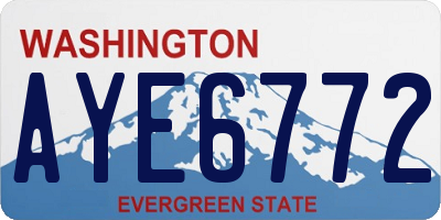 WA license plate AYE6772
