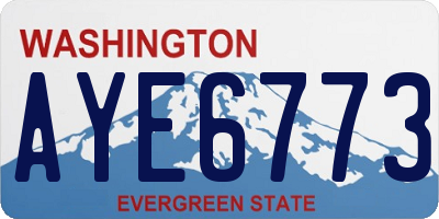 WA license plate AYE6773