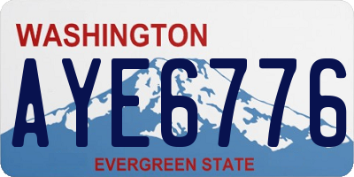 WA license plate AYE6776