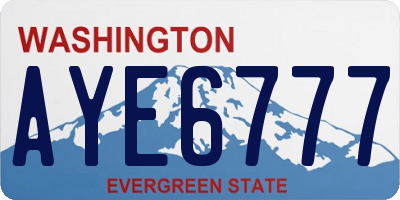 WA license plate AYE6777