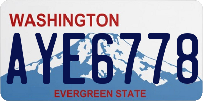 WA license plate AYE6778