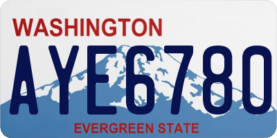 WA license plate AYE6780