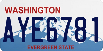 WA license plate AYE6781