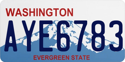 WA license plate AYE6783