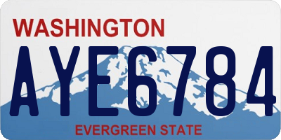 WA license plate AYE6784