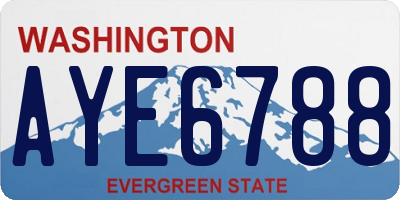 WA license plate AYE6788