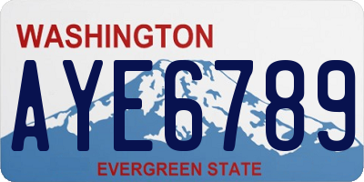 WA license plate AYE6789