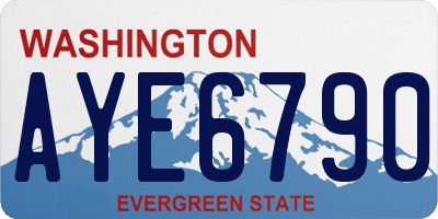 WA license plate AYE6790