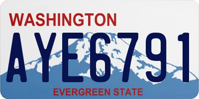 WA license plate AYE6791