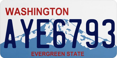 WA license plate AYE6793