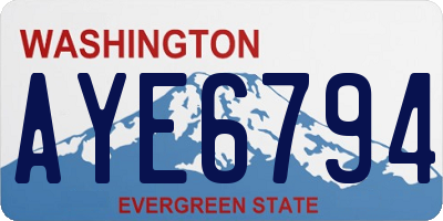 WA license plate AYE6794