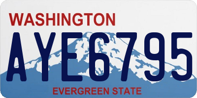 WA license plate AYE6795