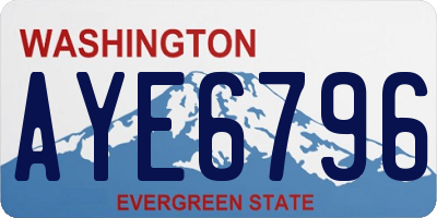 WA license plate AYE6796
