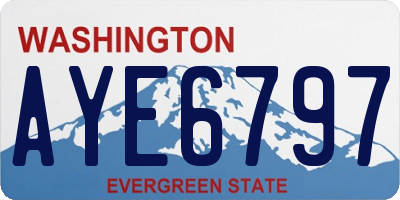 WA license plate AYE6797