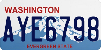 WA license plate AYE6798
