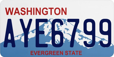 WA license plate AYE6799