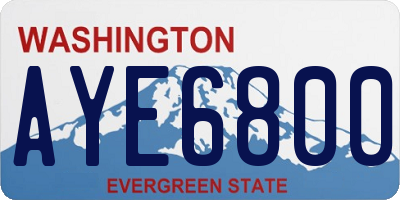 WA license plate AYE6800